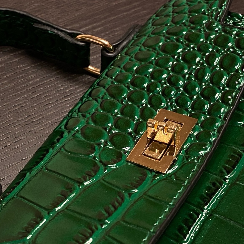 ASOS Green Croc-Embossed Mini Bag - Picture 10 of 16